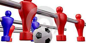Parte anteriore di calcio iniziale di foosball isolata 27691476