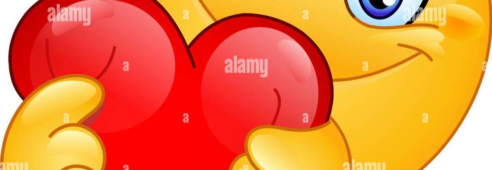 Happy emoji emoticon hugging a red heart 2bxxhwc